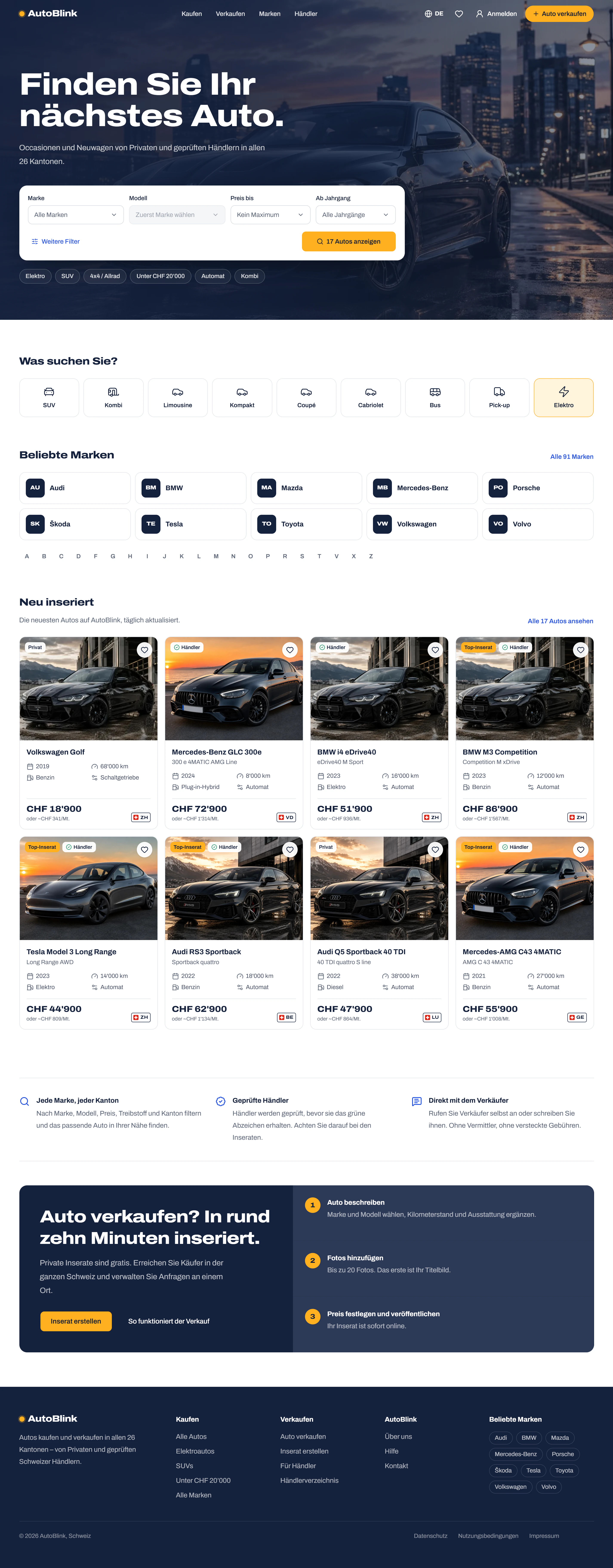 AutoBlink website on desktop